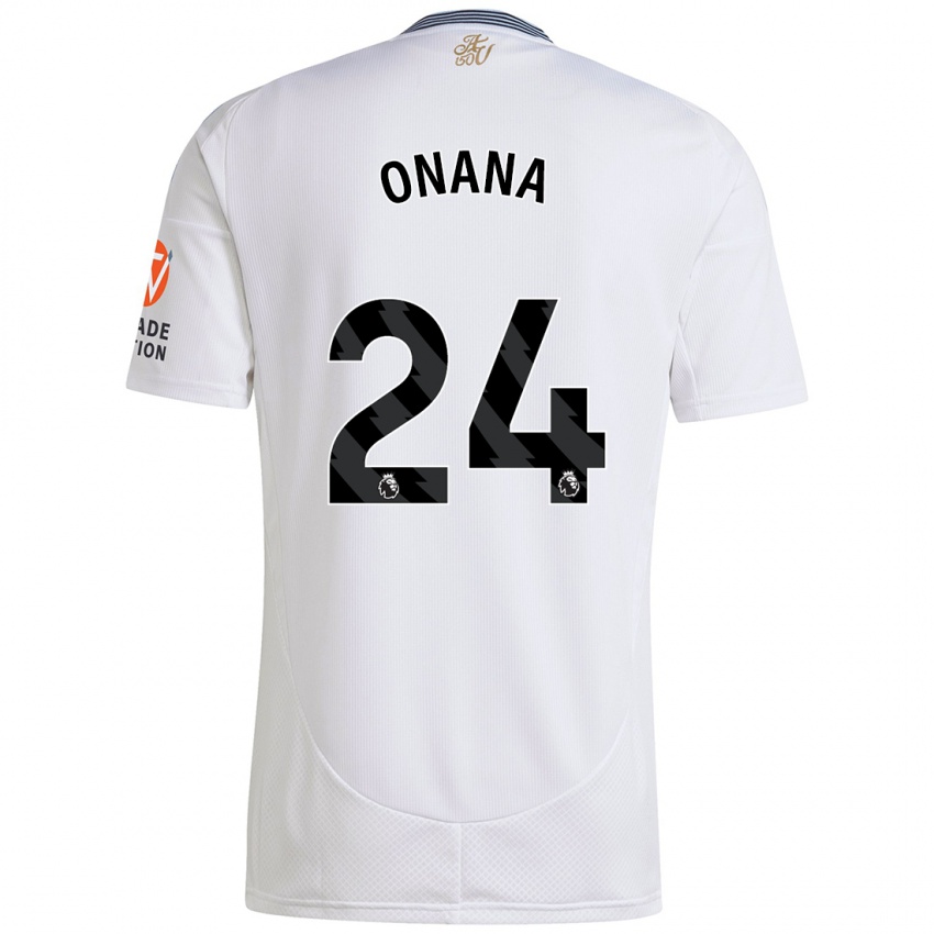 Børn Amadou Onana #24 Hvid Udebane Spillertrøjer 2024/25 Trøje T-Shirt