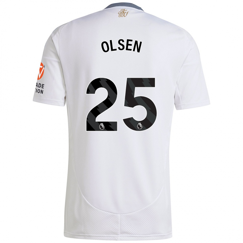 Børn Robin Olsen #25 Hvid Udebane Spillertrøjer 2024/25 Trøje T-Shirt