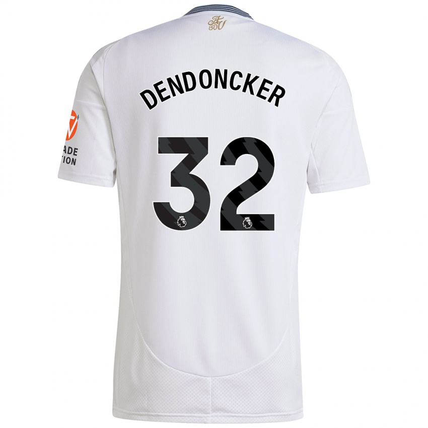 Børn Leander Dendoncker #32 Hvid Udebane Spillertrøjer 2024/25 Trøje T-Shirt