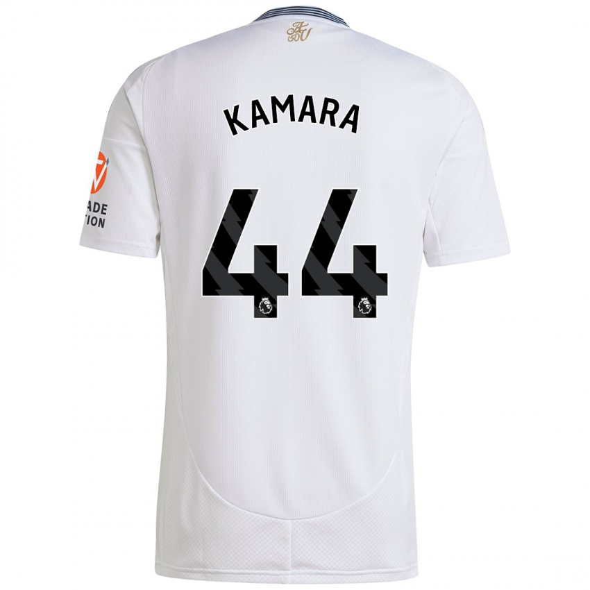 Børn Boubacar Kamara #44 Hvid Udebane Spillertrøjer 2024/25 Trøje T-Shirt