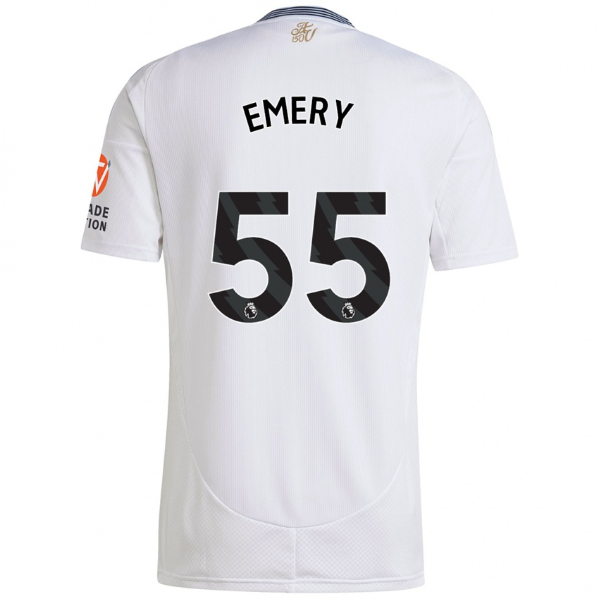 Børn Lander Emery #55 Hvid Udebane Spillertrøjer 2024/25 Trøje T-Shirt