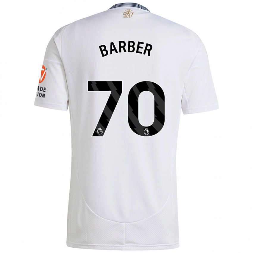 Børn Jayden Barber #70 Hvid Udebane Spillertrøjer 2024/25 Trøje T-Shirt