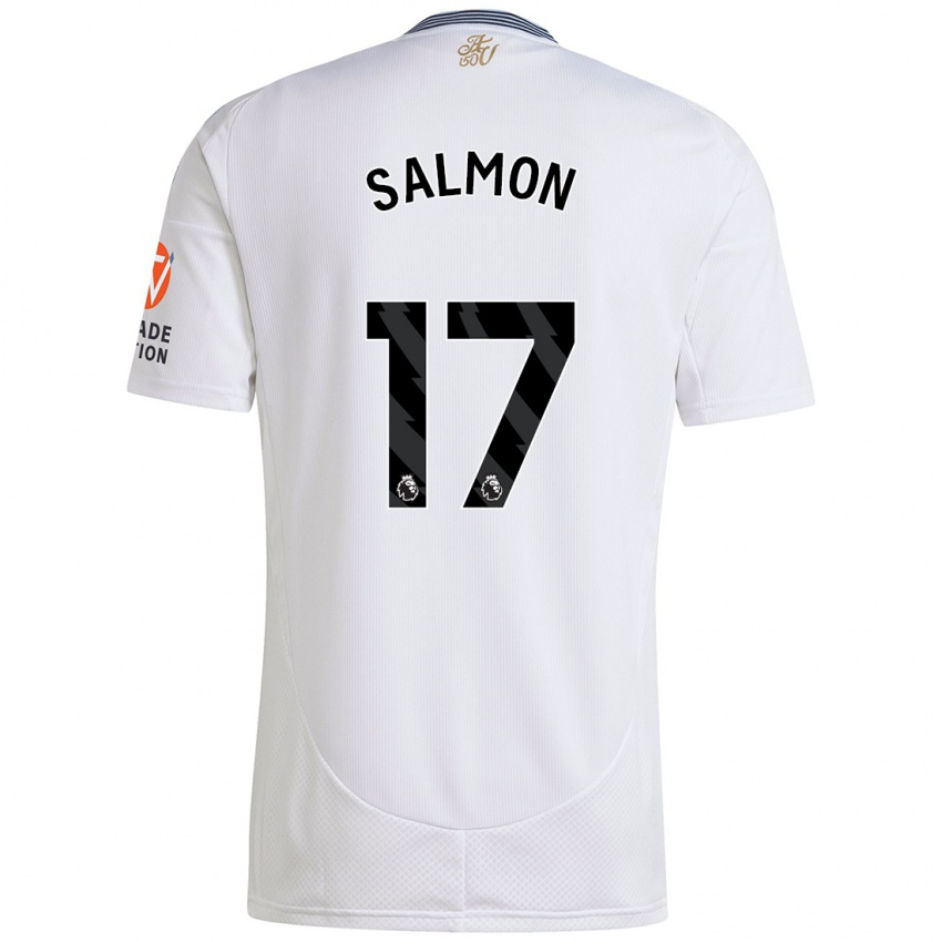 Børn Ebony Salmon #17 Hvid Udebane Spillertrøjer 2024/25 Trøje T-Shirt