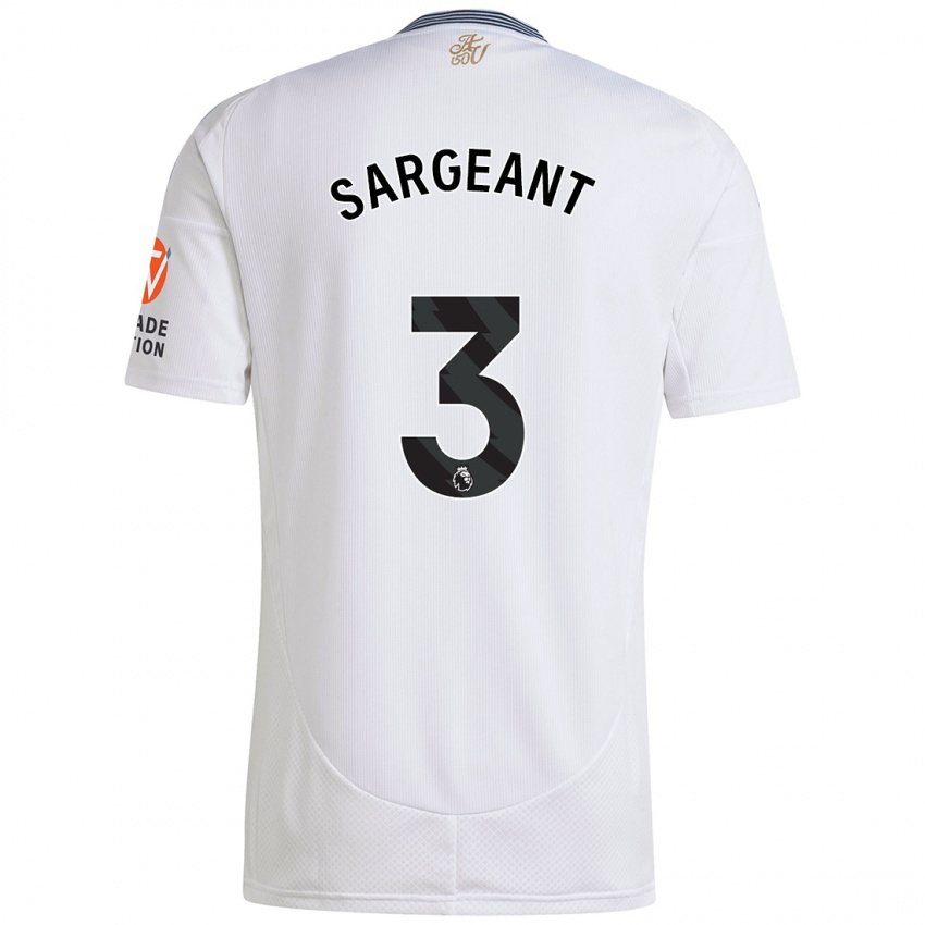 Børn Meaghan Sargeant #3 Hvid Udebane Spillertrøjer 2024/25 Trøje T-Shirt