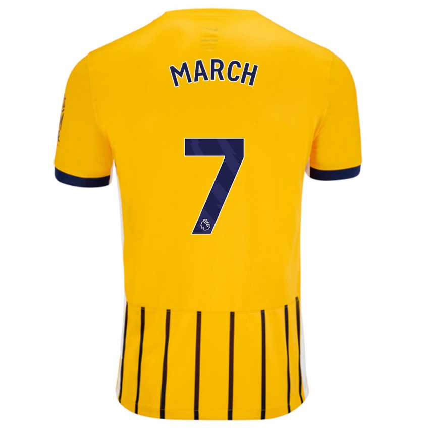 Børn Solly March #7 Guldblå ​​Nålestriber Udebane Spillertrøjer 2024/25 Trøje T-Shirt