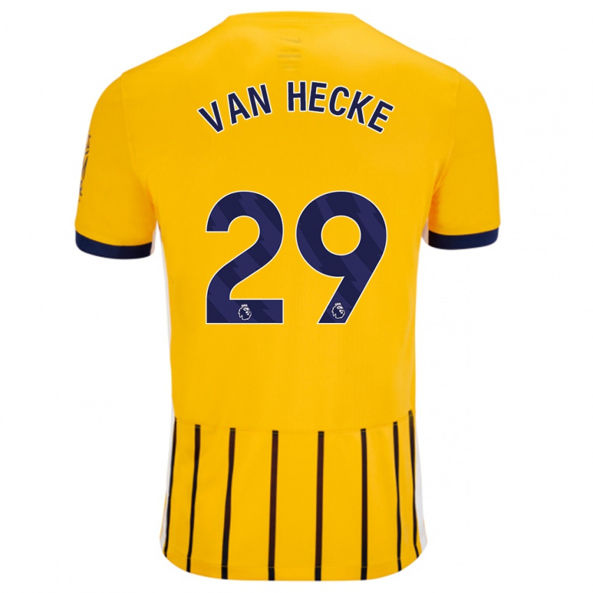 Børn Jan Paul Van Hecke #29 Guldblå ​​Nålestriber Udebane Spillertrøjer 2024/25 Trøje T-Shirt