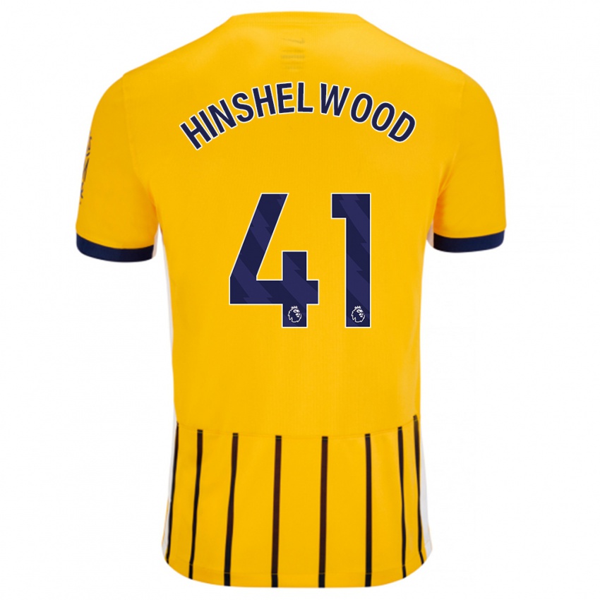 Børn Jack Hinshelwood #41 Guldblå ​​Nålestriber Udebane Spillertrøjer 2024/25 Trøje T-Shirt