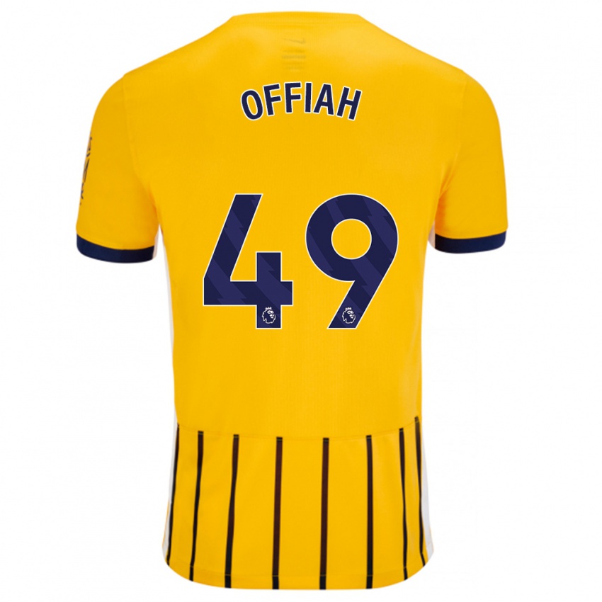 Børn Odel Offiah #49 Guldblå ​​Nålestriber Udebane Spillertrøjer 2024/25 Trøje T-Shirt