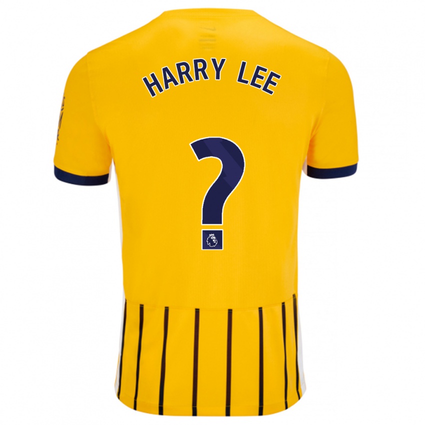 Børn Harry Lee #0 Guldblå ​​Nålestriber Udebane Spillertrøjer 2024/25 Trøje T-Shirt