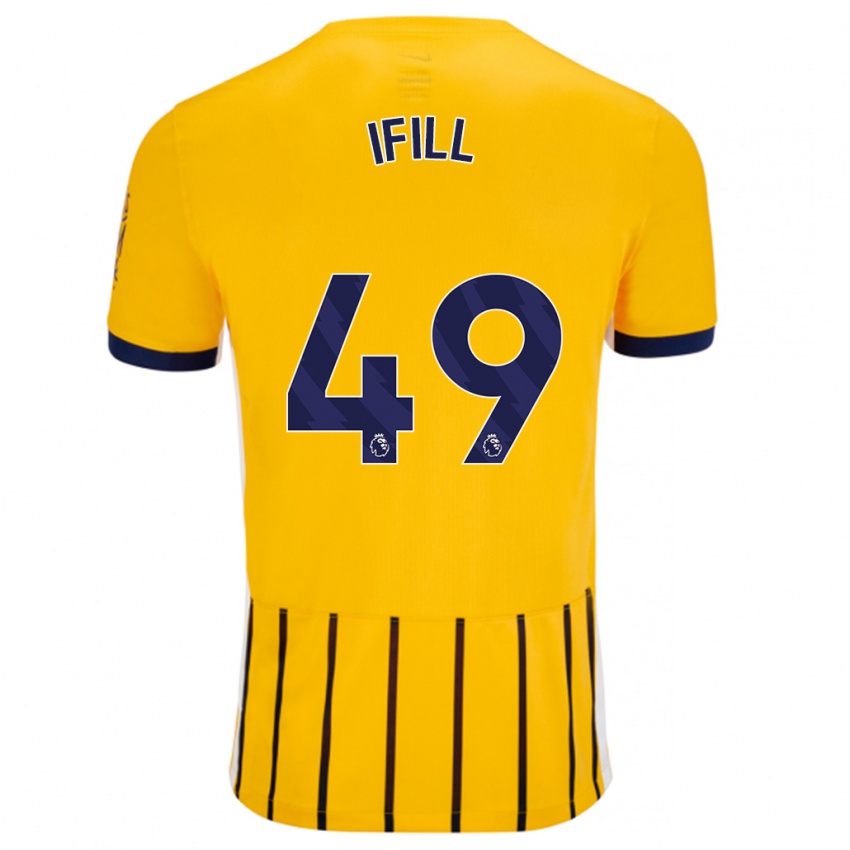 Børn Marcus Ifill #49 Guldblå ​​Nålestriber Udebane Spillertrøjer 2024/25 Trøje T-Shirt