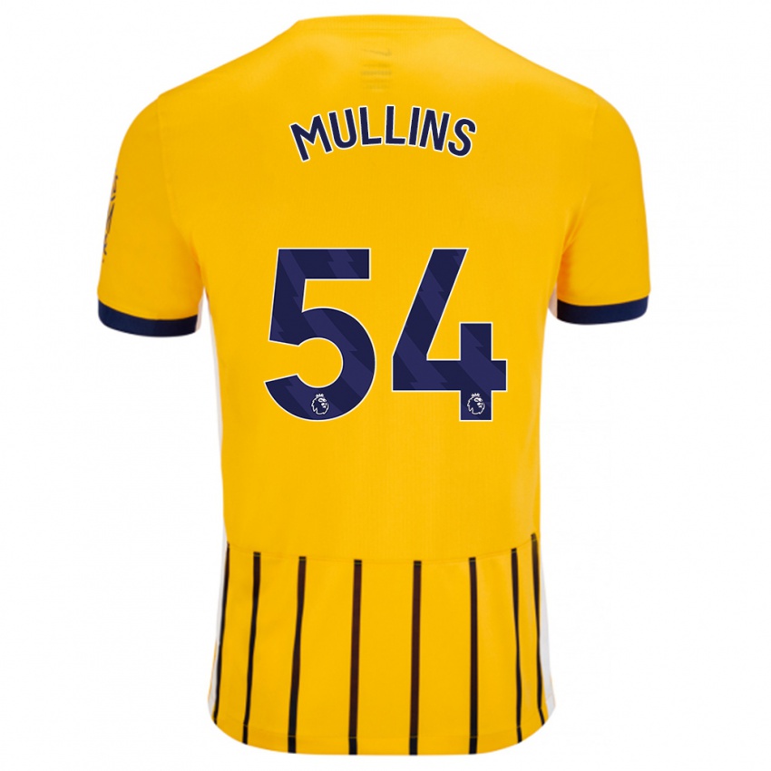 Børn Jamie Mullins #54 Guldblå ​​Nålestriber Udebane Spillertrøjer 2024/25 Trøje T-Shirt