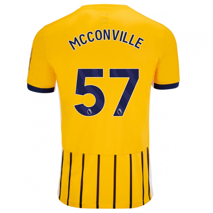 Børn Ruairi Mcconville #57 Guldblå ​​Nålestriber Udebane Spillertrøjer 2024/25 Trøje T-Shirt