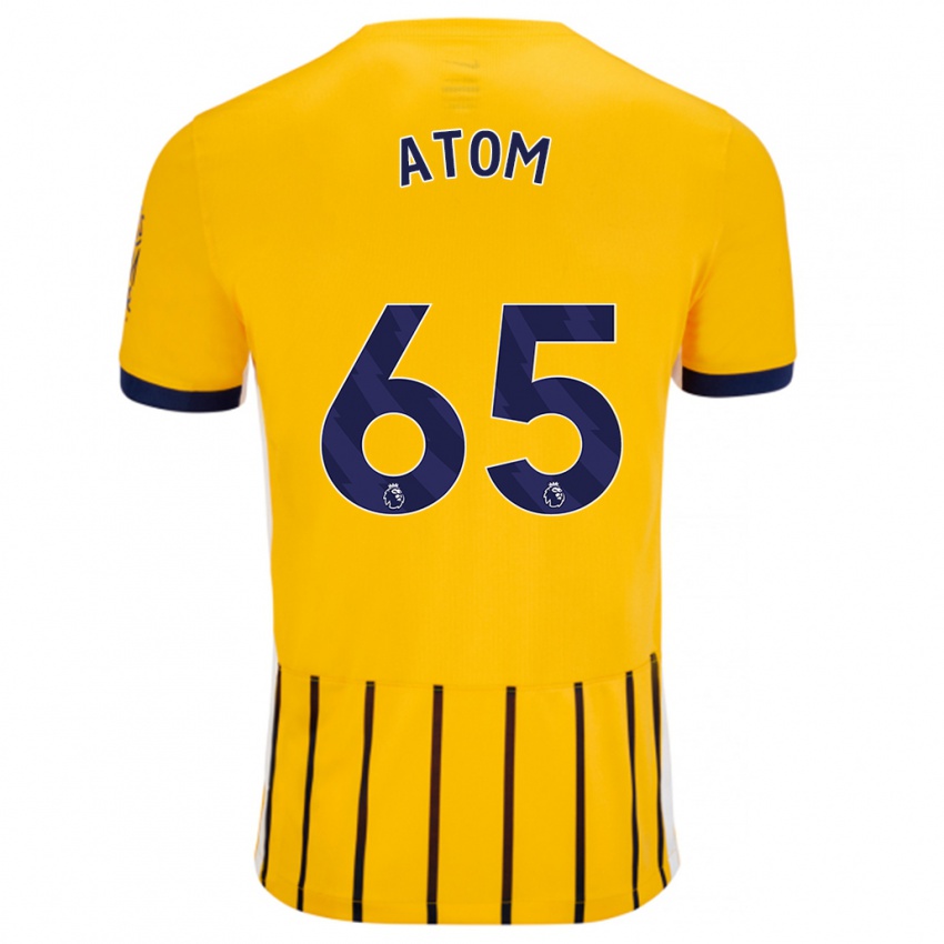 Børn Noel Atom #65 Guldblå ​​Nålestriber Udebane Spillertrøjer 2024/25 Trøje T-Shirt