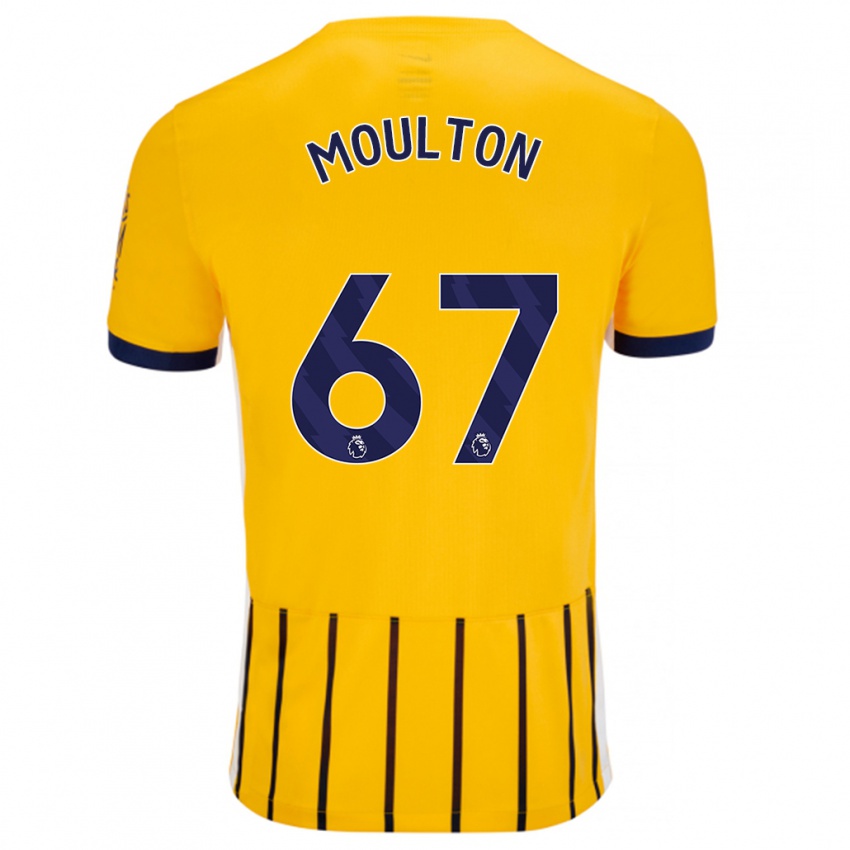 Børn Remeiro Moulton #67 Guldblå ​​Nålestriber Udebane Spillertrøjer 2024/25 Trøje T-Shirt