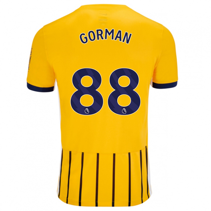 Børn Ronnie Gorman #88 Guldblå ​​Nålestriber Udebane Spillertrøjer 2024/25 Trøje T-Shirt