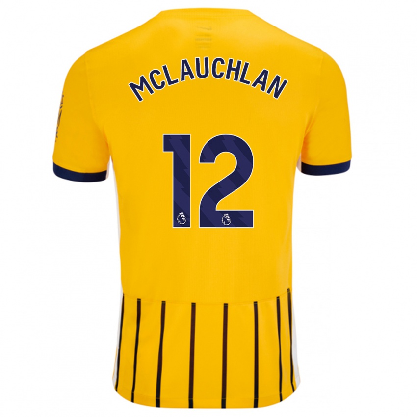 Børn Rachel Mclauchlan #12 Guldblå ​​Nålestriber Udebane Spillertrøjer 2024/25 Trøje T-Shirt