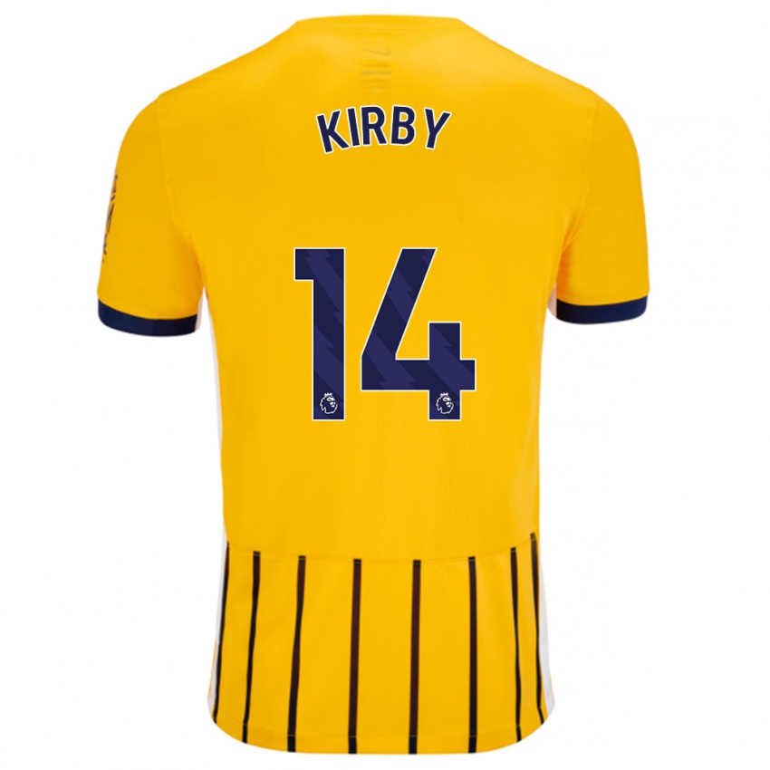 Børn Fran Kirby #14 Guldblå ​​Nålestriber Udebane Spillertrøjer 2024/25 Trøje T-Shirt