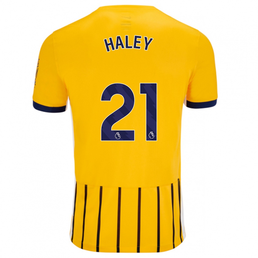 Børn Madison Haley #21 Guldblå ​​Nålestriber Udebane Spillertrøjer 2024/25 Trøje T-Shirt