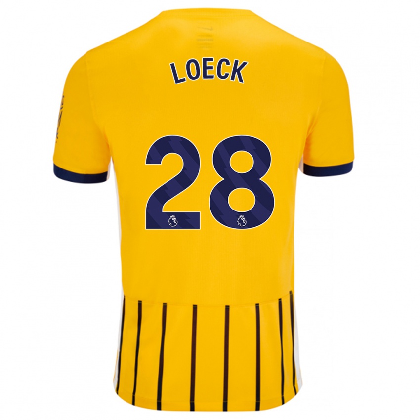 Børn Melina Loeck #28 Guldblå ​​Nålestriber Udebane Spillertrøjer 2024/25 Trøje T-Shirt