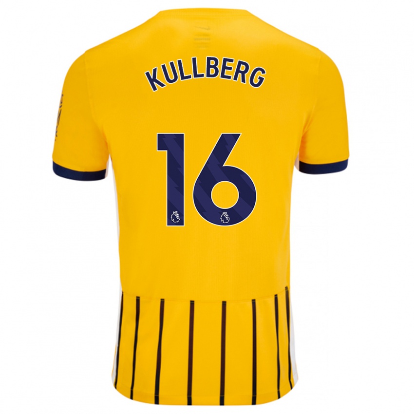 Børn Emma Nanny Charlotte Kullberg #16 Guldblå ​​Nålestriber Udebane Spillertrøjer 2024/25 Trøje T-Shirt