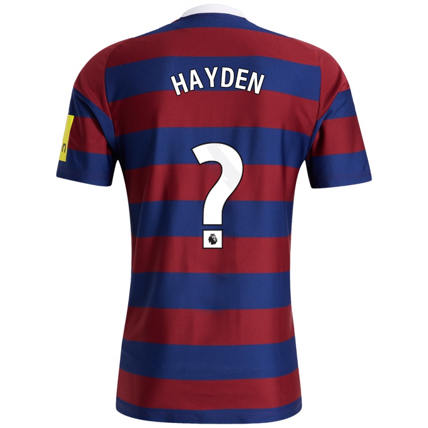 Børn Isaac Hayden #0 Bordeaux Marineblå Udebane Spillertrøjer 2024/25 Trøje T-Shirt