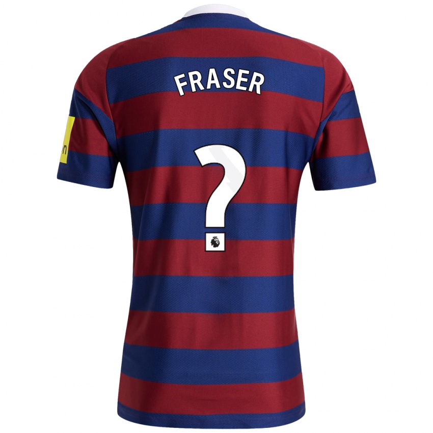 Børn Ryan Fraser #0 Bordeaux Marineblå Udebane Spillertrøjer 2024/25 Trøje T-Shirt