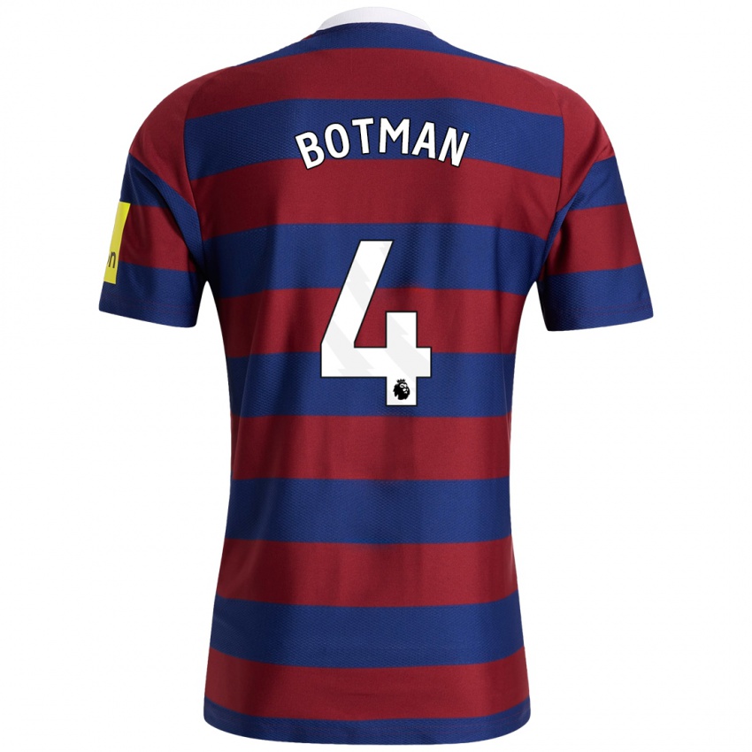 Børn Sven Botman #4 Bordeaux Marineblå Udebane Spillertrøjer 2024/25 Trøje T-Shirt