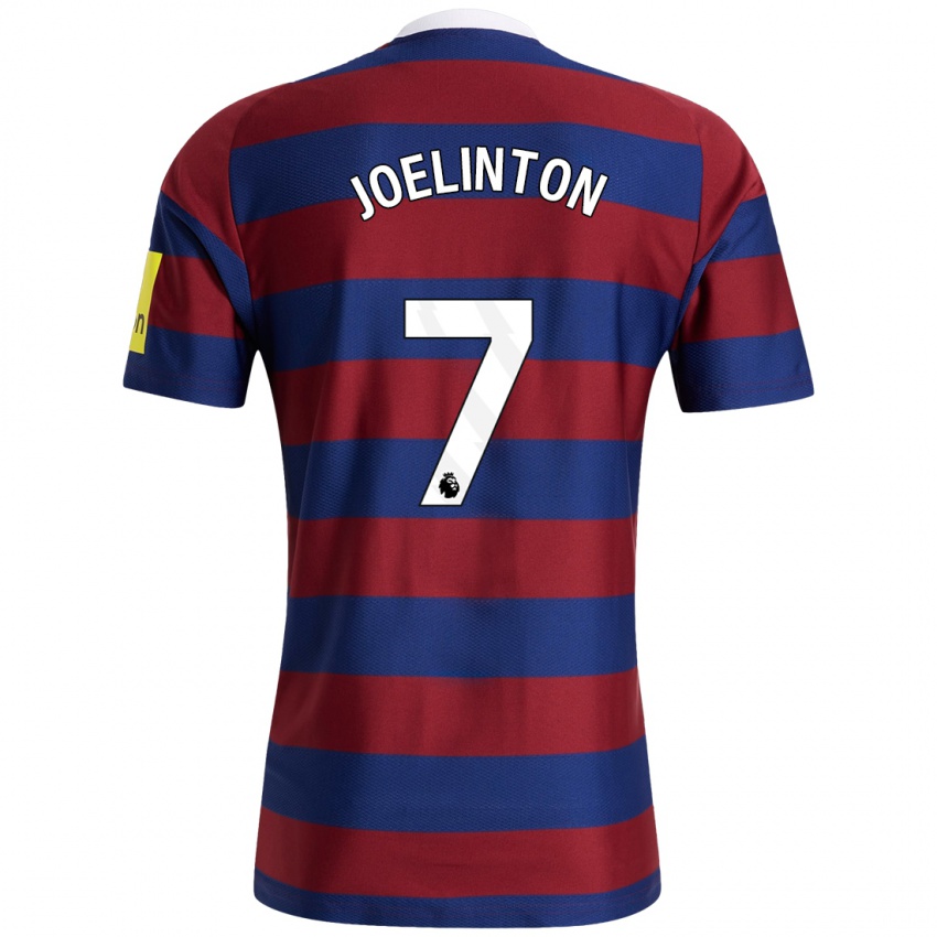 Børn Joelinton #7 Bordeaux Marineblå Udebane Spillertrøjer 2024/25 Trøje T-Shirt