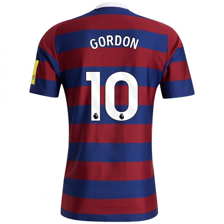 Børn Anthony Gordon #10 Bordeaux Marineblå Udebane Spillertrøjer 2024/25 Trøje T-Shirt