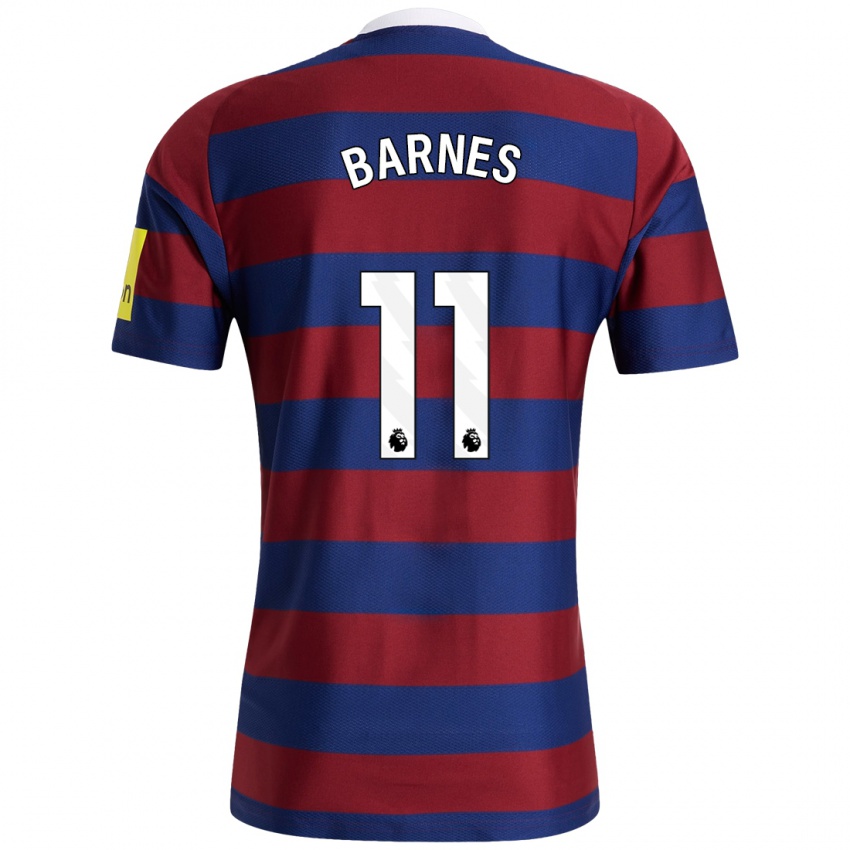 Børn Harvey Barnes #11 Bordeaux Marineblå Udebane Spillertrøjer 2024/25 Trøje T-Shirt