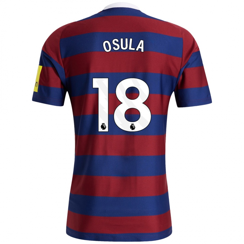 Børn William Osula #18 Bordeaux Marineblå Udebane Spillertrøjer 2024/25 Trøje T-Shirt