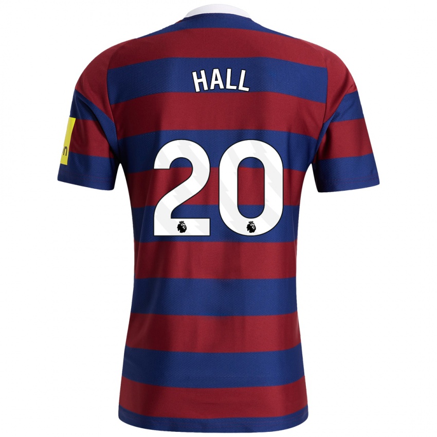 Børn Lewis Hall #20 Bordeaux Marineblå Udebane Spillertrøjer 2024/25 Trøje T-Shirt