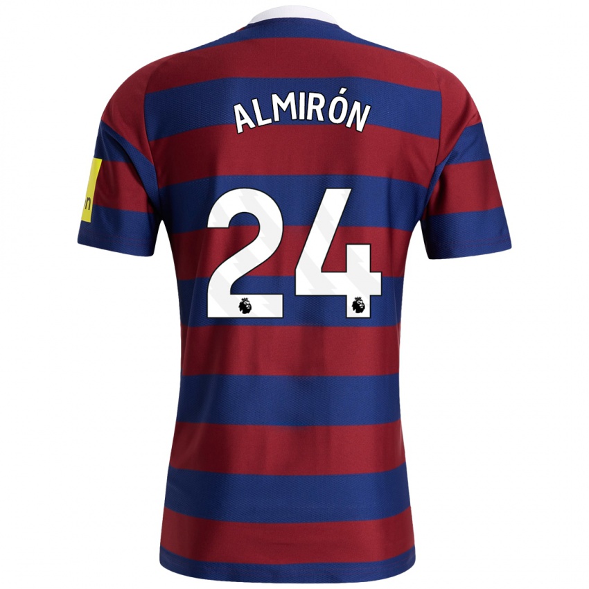 Børn Miguel Almirón #24 Bordeaux Marineblå Udebane Spillertrøjer 2024/25 Trøje T-Shirt