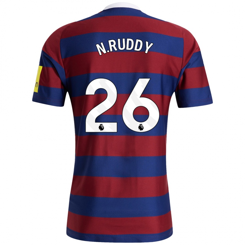 Børn John Ruddy #26 Bordeaux Marineblå Udebane Spillertrøjer 2024/25 Trøje T-Shirt