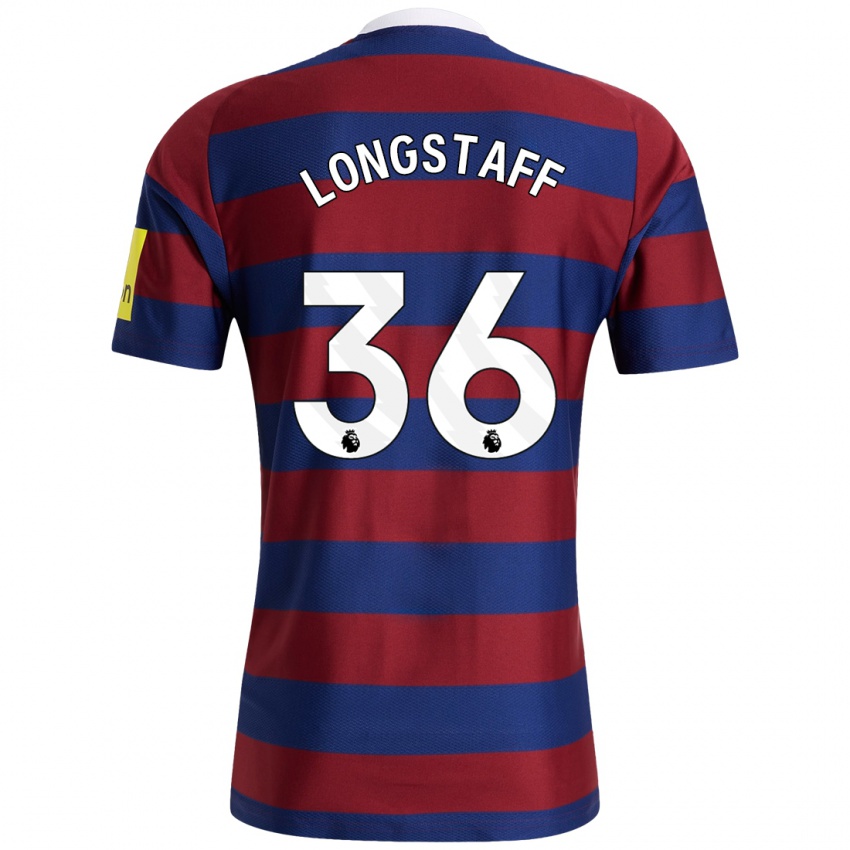 Børn Sean Longstaff #36 Bordeaux Marineblå Udebane Spillertrøjer 2024/25 Trøje T-Shirt