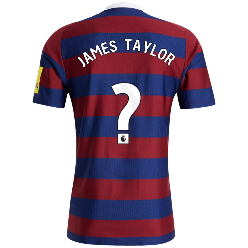 Børn James Taylor #0 Bordeaux Marineblå Udebane Spillertrøjer 2024/25 Trøje T-Shirt