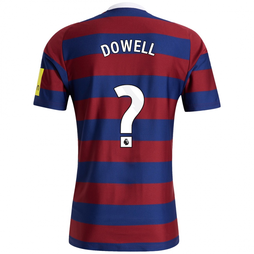 Børn Roman Dowell #0 Bordeaux Marineblå Udebane Spillertrøjer 2024/25 Trøje T-Shirt