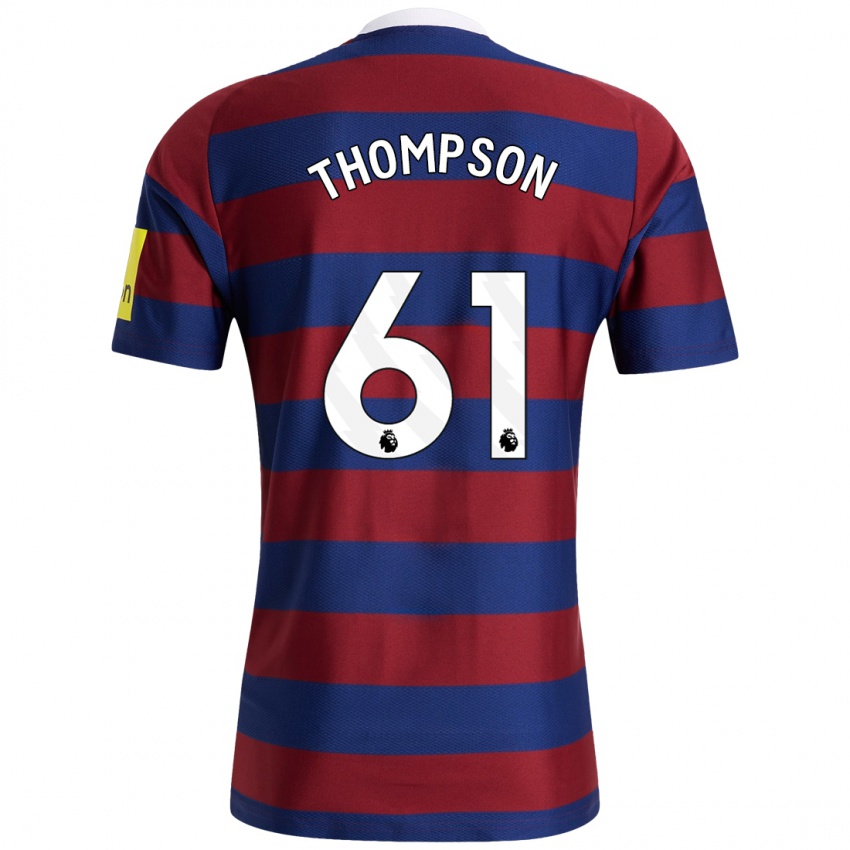 Børn Max Thompson #61 Bordeaux Marineblå Udebane Spillertrøjer 2024/25 Trøje T-Shirt