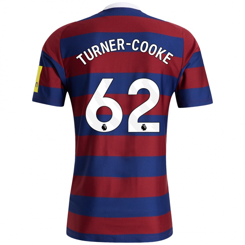 Børn Jay Turner-Cooke #62 Bordeaux Marineblå Udebane Spillertrøjer 2024/25 Trøje T-Shirt