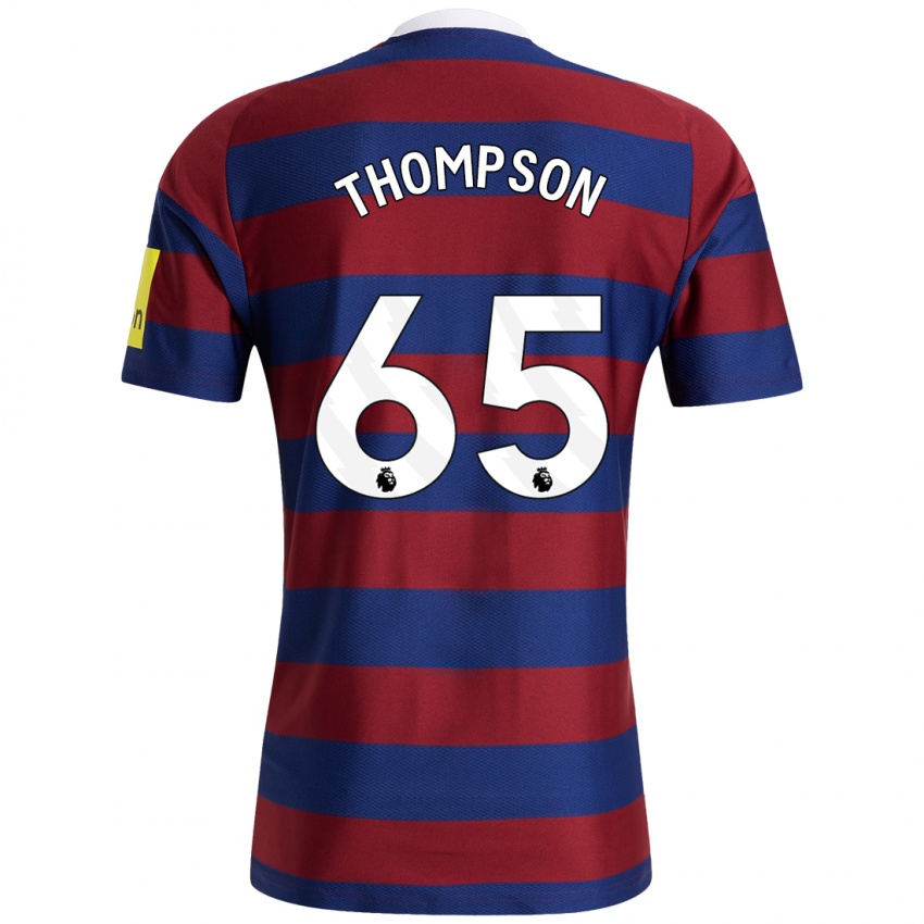 Børn Ciaran Thompson #65 Bordeaux Marineblå Udebane Spillertrøjer 2024/25 Trøje T-Shirt