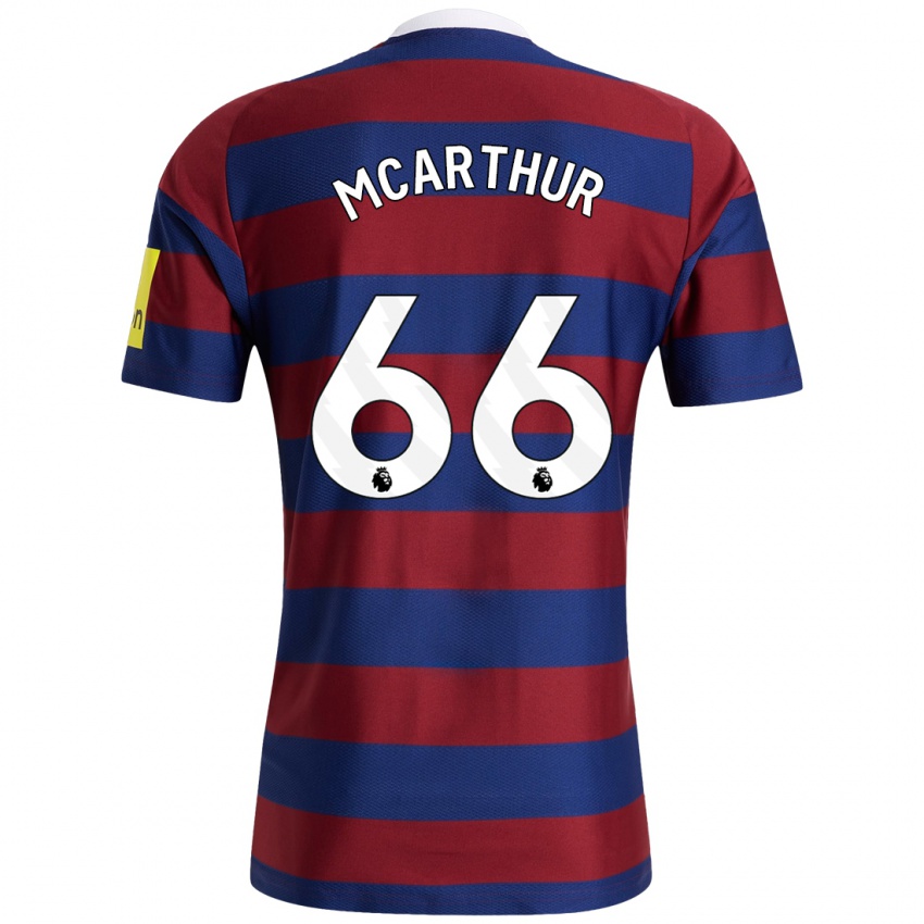 Børn Charlie Mcarthur #66 Bordeaux Marineblå Udebane Spillertrøjer 2024/25 Trøje T-Shirt