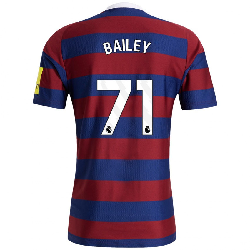 Børn Scott Bailey #71 Bordeaux Marineblå Udebane Spillertrøjer 2024/25 Trøje T-Shirt