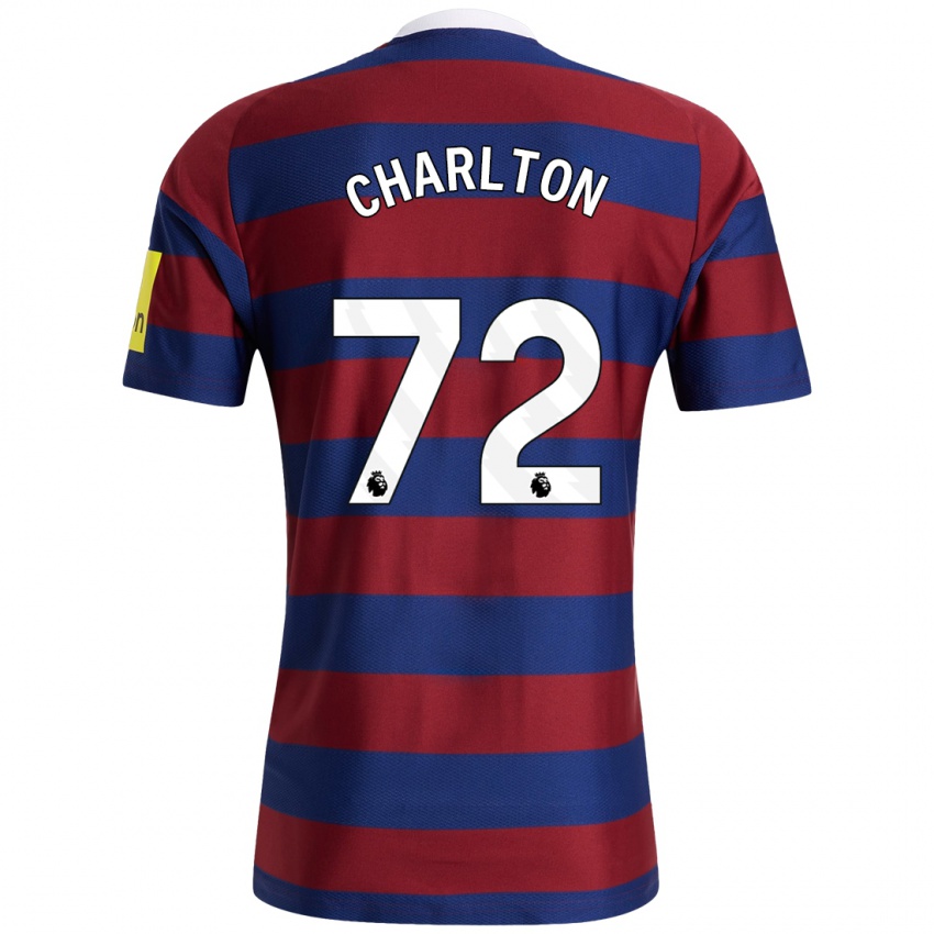 Børn Dylan Charlton #72 Bordeaux Marineblå Udebane Spillertrøjer 2024/25 Trøje T-Shirt