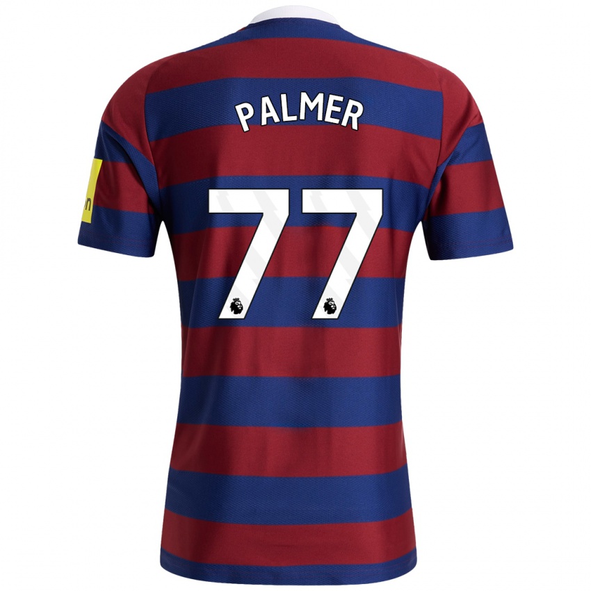 Børn Darren Palmer #77 Bordeaux Marineblå Udebane Spillertrøjer 2024/25 Trøje T-Shirt