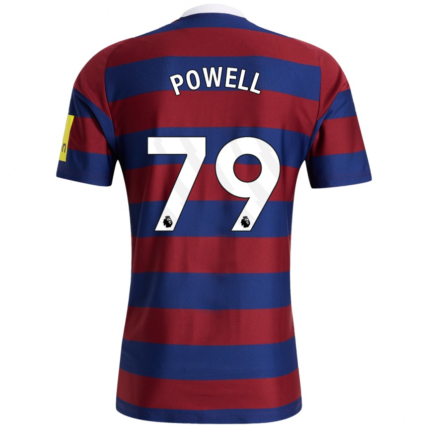 Børn Rory Powell #79 Bordeaux Marineblå Udebane Spillertrøjer 2024/25 Trøje T-Shirt