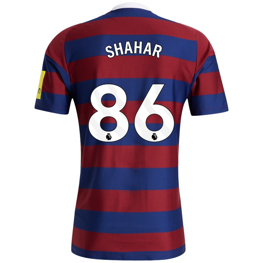 Børn Leo Shahar #86 Bordeaux Marineblå Udebane Spillertrøjer 2024/25 Trøje T-Shirt