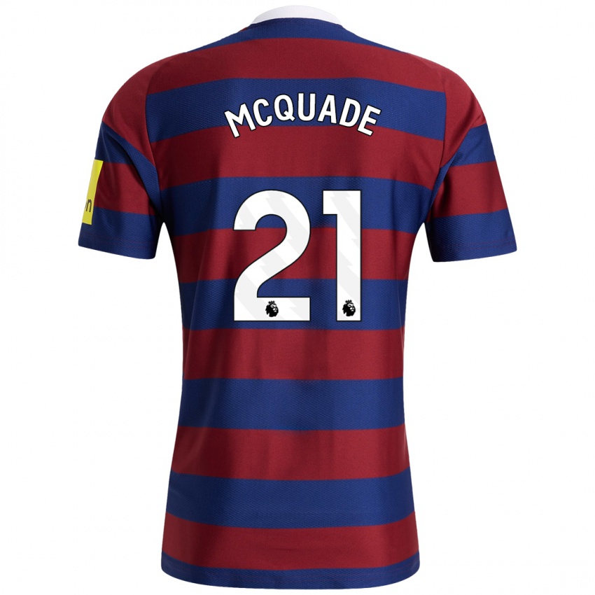 Børn Jasmine Mcquade #21 Bordeaux Marineblå Udebane Spillertrøjer 2024/25 Trøje T-Shirt