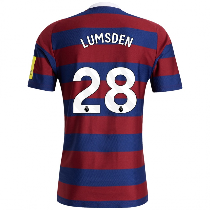 Børn Beth Lumsden #28 Bordeaux Marineblå Udebane Spillertrøjer 2024/25 Trøje T-Shirt