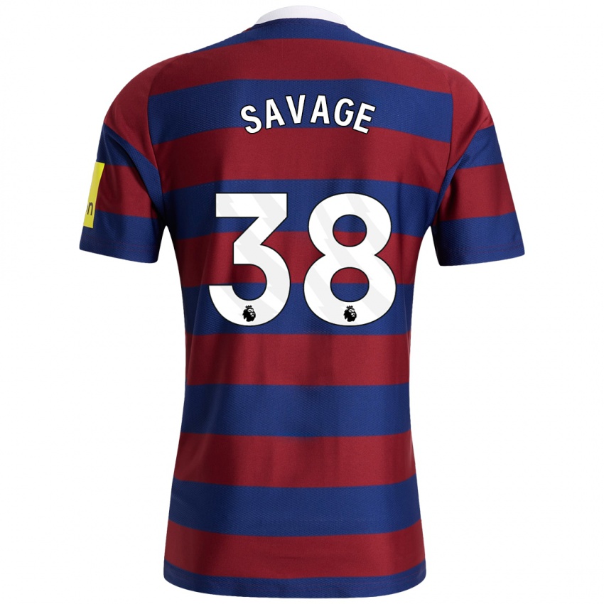 Børn Remi Savage #38 Bordeaux Marineblå Udebane Spillertrøjer 2024/25 Trøje T-Shirt