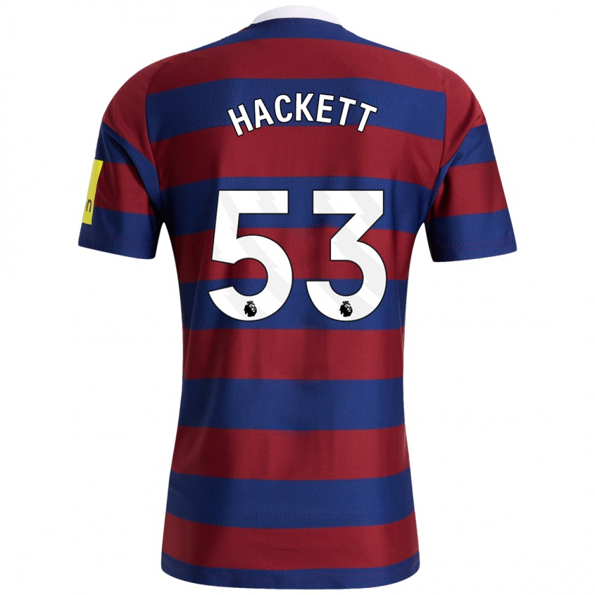 Børn Jordan Hackett #53 Bordeaux Marineblå Udebane Spillertrøjer 2024/25 Trøje T-Shirt